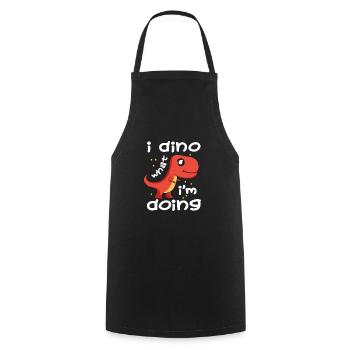 Dinosaur Gift Dino T-Rex Primeval Saurus - Cooking Apron - black - Front - AI Model Male 185 dark (185cm)