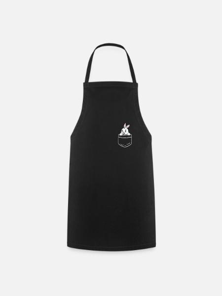 Rabbit Bunnies Dwarf Rabbit Pocket Pocket Gift - Cooking Apron - black