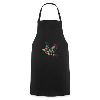 Hippie bird from flowers - Cooking Apron - black - Front - AI Model Male 185 dark (185cm)