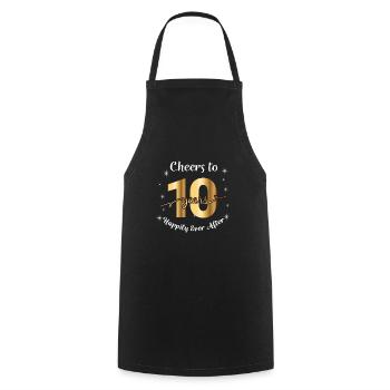 10. Hochzeitstag 10 Jahre Verheiratet Geschenk - Kochschürze - Schwarz - Vorne - AI Model Male 185 dark (185cm)