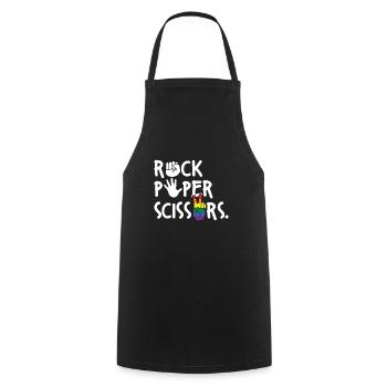 Stone Paper Scissors LGBTQ Pride Equality - Cooking Apron - black - Front - AI Model Male 185 dark (185cm)