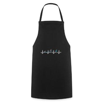 Heartbeat Triathlon Triathlete ECG Funny print - Cooking Apron - black - Front - AI Model Male 185 dark (185cm)