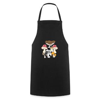 Espace Astronaute Festival magique de champignons - Tablier de cuisine - noir - Devant - AI Model Male 185 dark (185cm)