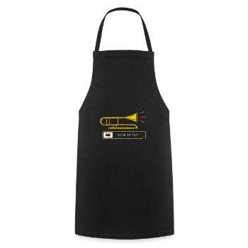 Trombone instrument - Cooking Apron - black - Front - AI Model Male 185 dark (185cm)