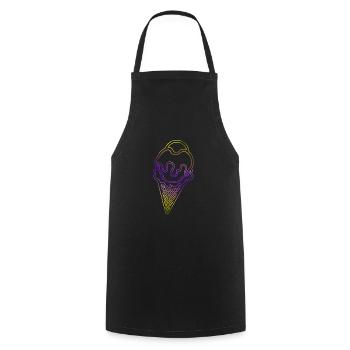 Ice Cream Ice Cream with Ice Cream Cone - Cooking Apron - black - Front - AI Model Male 185 dark (185cm)