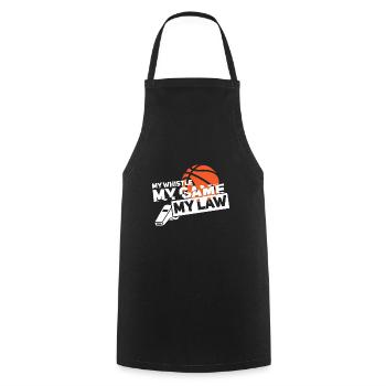 Basketball Referee Gift | ref - Cooking Apron - black - Front - AI Model Male 185 dark (185cm)