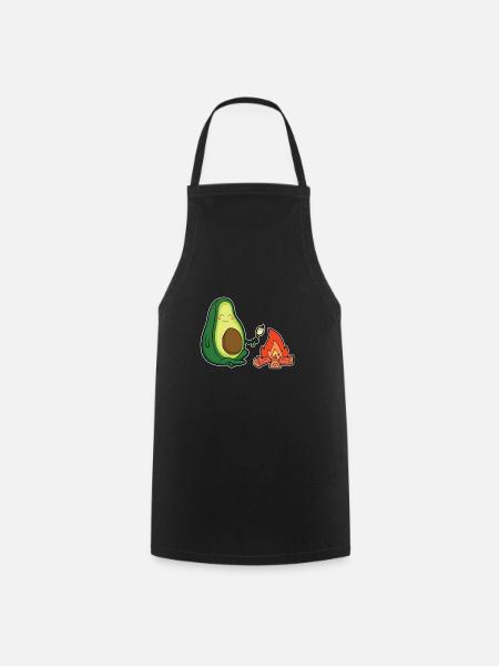 Lustig Avocado Camping Lagerfeuer Zelt Pfadfinder - Kochschürze - Schwarz