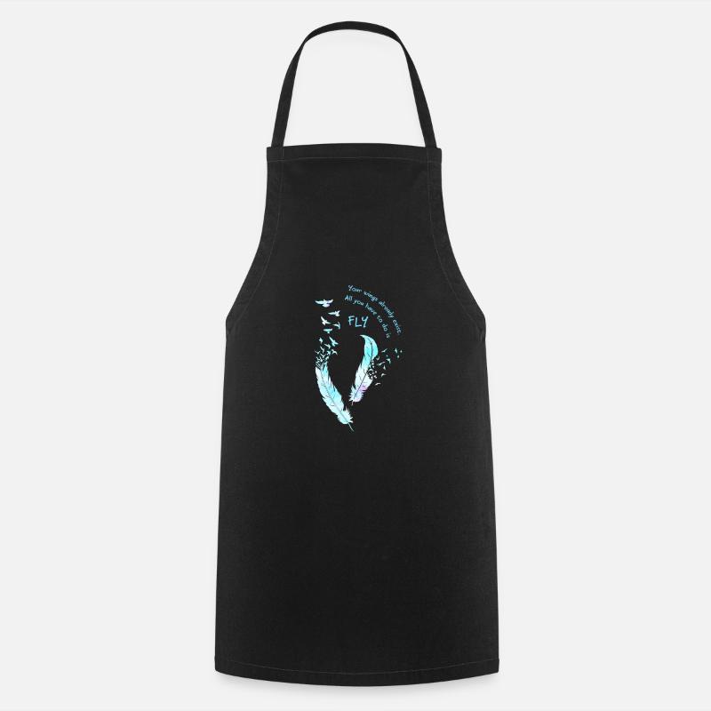 Fly Feather Plumage - Cooking Apron - black