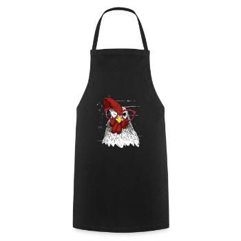 The Chicken Whisperer graphic, Animal print - Cooking Apron - black - Front - AI Model Male 185 dark (185cm)