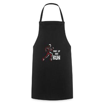 Cadeau de motivation ou de jogging cool pour Shut Up And Run - Tablier de cuisine - noir - Devant - AI Model Male 185 dark (185cm)