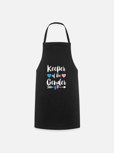 Keeper Of The Gender Baby Ankündigung Geschenk - Kochschürze - Schwarz