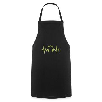 Headphone Lifelife Headphone Heartbeat Music - Cooking Apron - black - Front - AI Model Male 185 dark (185cm)