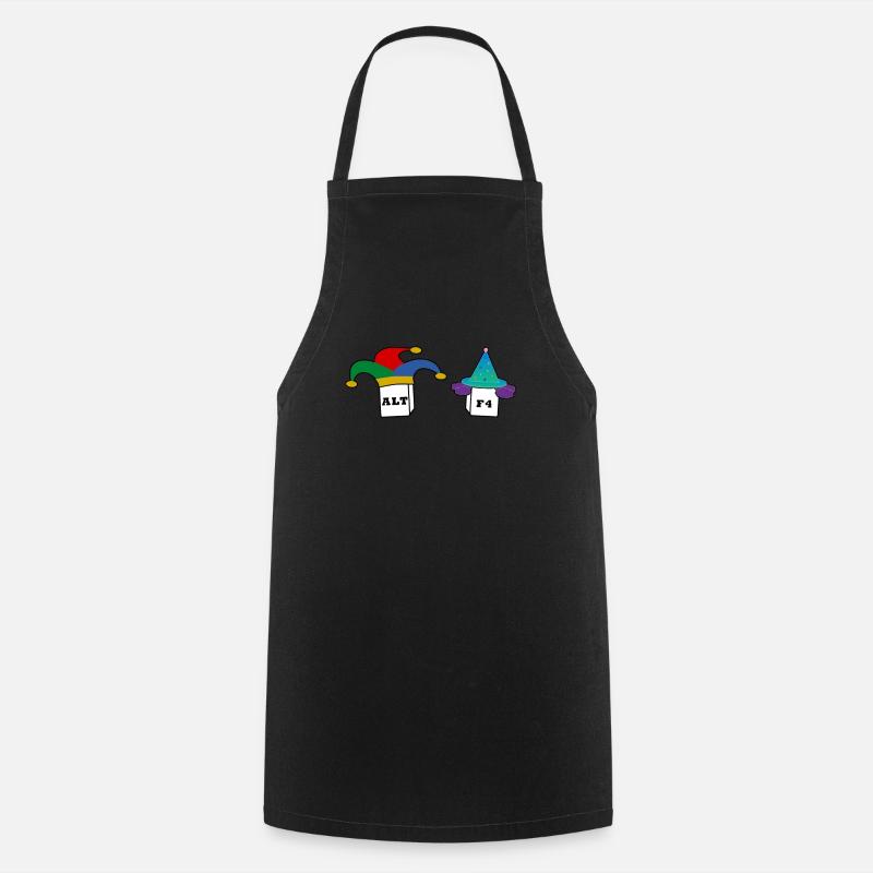 Alt F4, Keyboard, Computer Nerd Humor Gift - Cooking Apron - black