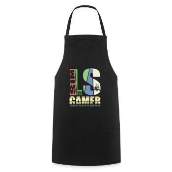 SimGamer - Kochschürze - Schwarz - Vorne - AI Model Male 185 dark (185cm)