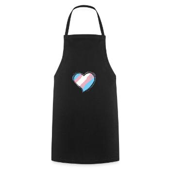 Transgender-Herz-Geschenk, LGBT-Stolz - Kochschürze - Schwarz - Vorne - AI Model Male 185 dark (185cm)