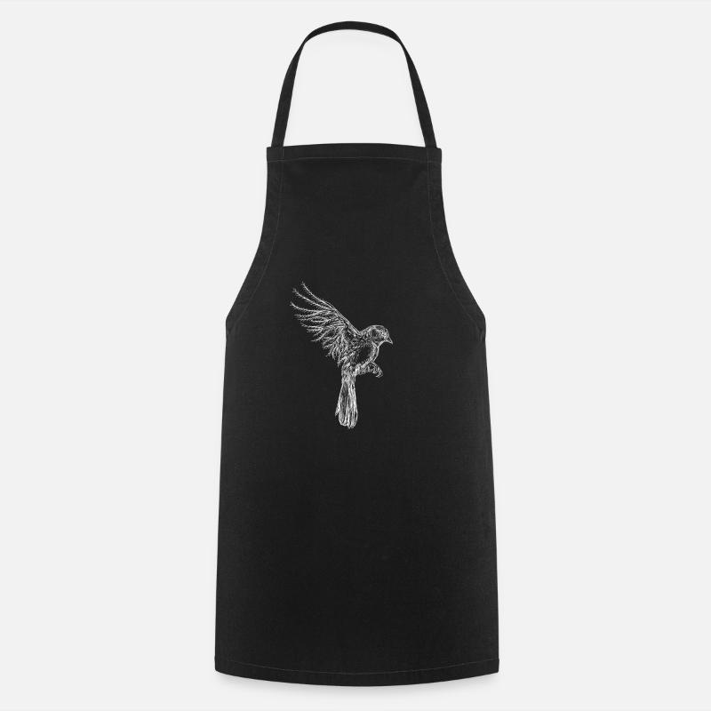 Sparrow and forest - Cooking Apron - black