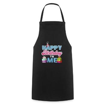 Happy Birthday To me product, Birthday design, - Cooking Apron - black - Front - AI Model Male 185 dark (185cm)