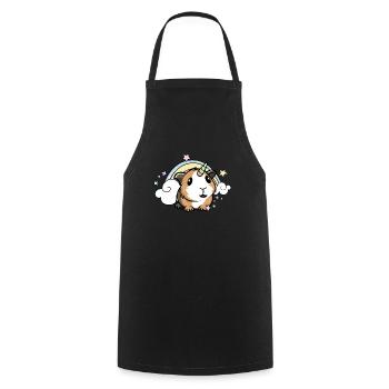 Rainbow Unicorn Guinea Pig Tee, Guinea Pig graphic - Cooking Apron - black - Front - AI Model Male 185 dark (185cm)