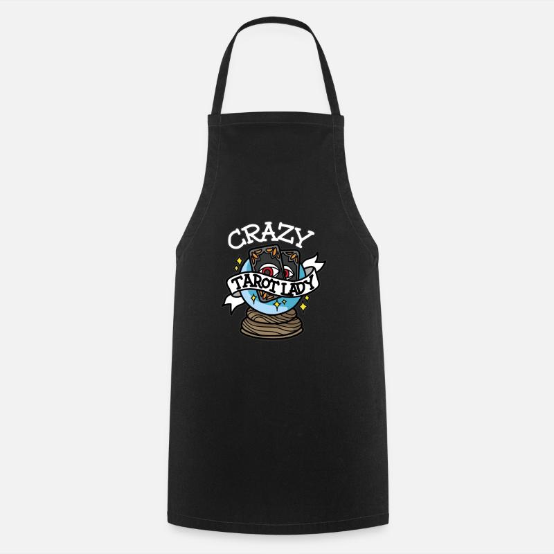 CRAZY TAROT LADY Der Tod Tarot Karten Hellseher - Kochschürze - Schwarz