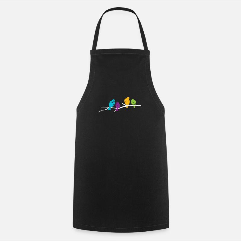Birds - Cooking Apron - black