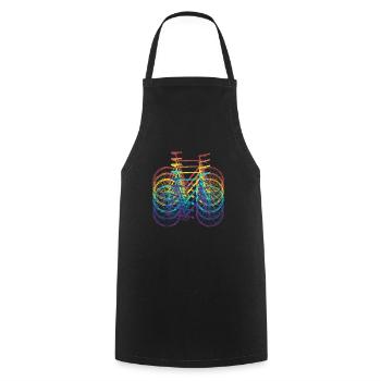 Colored Colorful Bicycles Cyclists Bike Bike - Cooking Apron - black - Front - AI Model Male 185 dark (185cm)