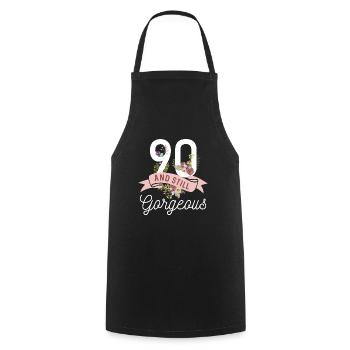 Still Gorgeous 90th Birthday product, 50th - Cooking Apron - black - Front - AI Model Male 185 dark (185cm)