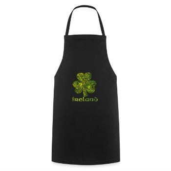 Irlande Trèfle - Tablier de cuisine - noir - Devant - AI Model Male 185 dark (185cm)