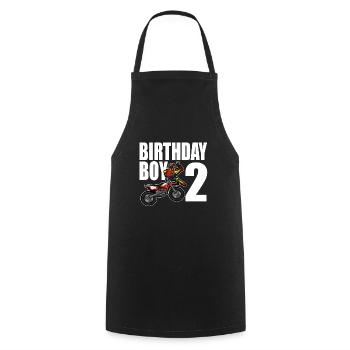 2e anniversaire motocross cadeau 2 ans - Tablier de cuisine - noir - Devant - AI Model Male 185 dark (185cm)