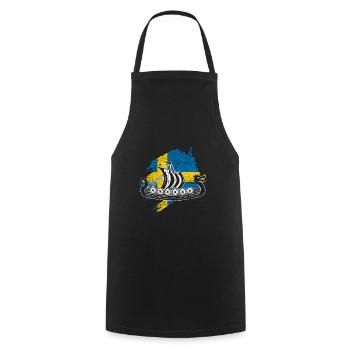 Sweden - Cooking Apron - black - Front - AI Model Male 185 dark (185cm)