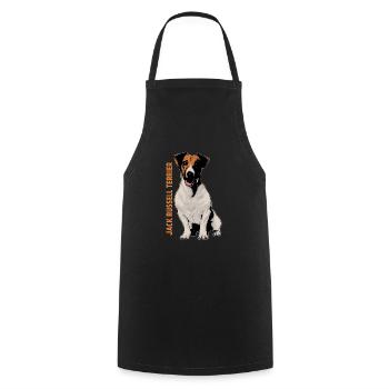 Jack Russell Terrier - Kochschürze - Schwarz - Vorne - AI Model Male 185 dark (185cm)