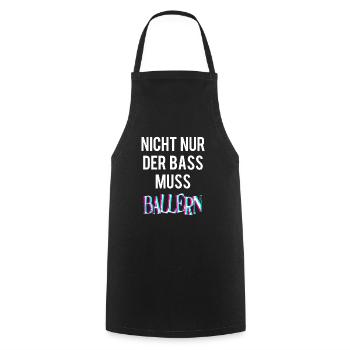 Bass Techno Ballern Drogen Druff Festival Lustig - Kochschürze - Schwarz - Vorne - AI Model Male 185 dark (185cm)