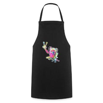 Frog Tree Frog - Cooking Apron - black - Front - AI Model Male 185 dark (185cm)