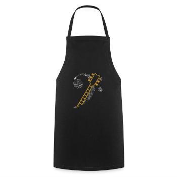 Clef bass clef guitar - Cooking Apron - black - Front - AI Model Male 185 dark (185cm)