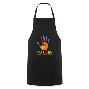 Autism gift charity attention - Cooking Apron - black - Front - AI Model Male 185 dark (185cm)