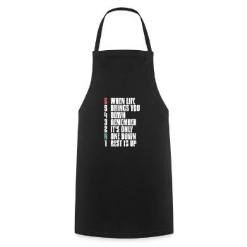 1N23456 Motorbike When Life Brings You Down - Cooking Apron - black - Front - AI Model Male 185 dark (185cm)