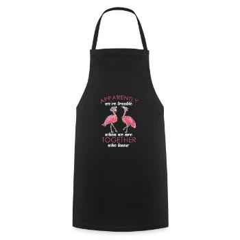 Flamingo - Kochschürze - Schwarz - Vorne - AI Model Male 185 dark (185cm)