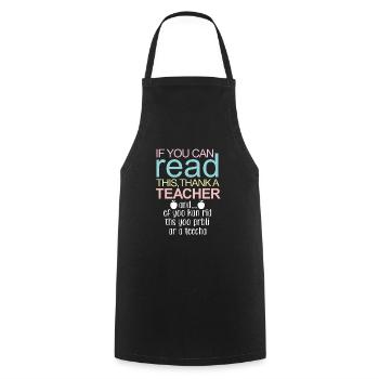 Lire enseignants remercier cadeau sort - Tablier de cuisine - noir - Devant - AI Model Male 185 dark (185cm)