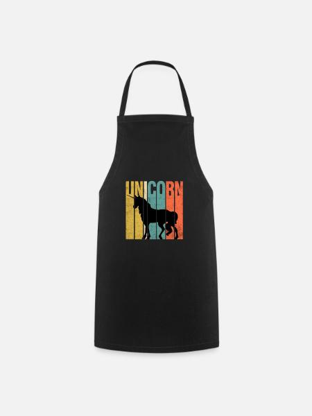 Vintage Unicorn - Kochschürze - Schwarz
