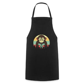 MONKEY NERD VINTAGE - Tablier de cuisine - noir - Devant - AI Model Male 185 dark (185cm)