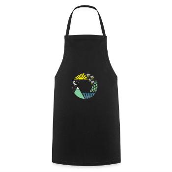 aperture elements weather gift - Cooking Apron - black - Front - AI Model Male 185 dark (185cm)