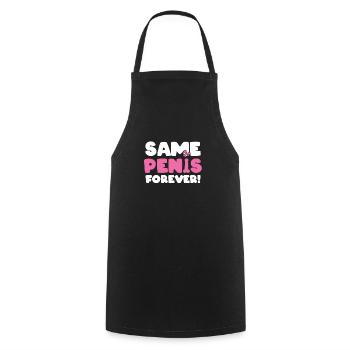 Same Penis Forever - JGA Junggesellinnenabschied - Kochschürze - Schwarz - Vorne - AI Model Male 185 dark (185cm)