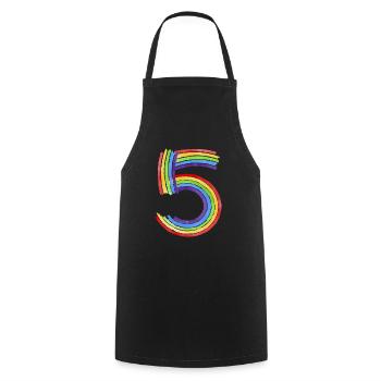 Graphique du 5e anniversaire de l'enfant, tee-shirt pour enfant, anniversaire - Tablier de cuisine - noir - Devant - AI Model Male 185 dark (185cm)