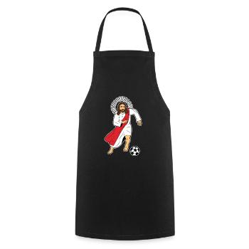 Jesus Christ Sport Football Footballeur Football - Tablier de cuisine - noir - Devant - AI Model Male 185 dark (185cm)