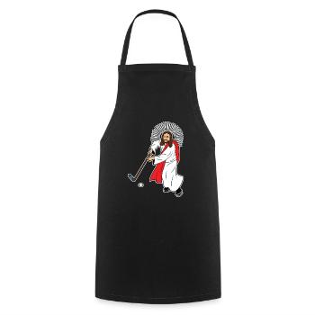 Jesus Christus Hockey Eishockey Team Sport Freak - Kochschürze - Schwarz - Vorne - AI Model Male 185 dark (185cm)