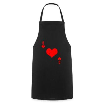 Playing Card Heart Queen Card Card Game - Cooking Apron - black - Front - AI Model Male 185 dark (185cm)