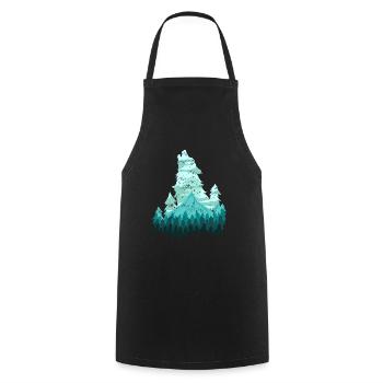 Wild Wild Wolf Wilderness Outdoor Forest - Cooking Apron - black - Front - AI Model Male 185 dark (185cm)