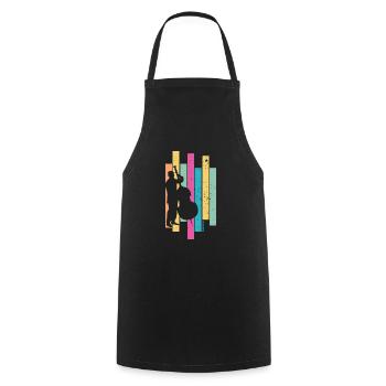 Kontrabass Retro 80er Kontrabassist Jazz Geschenk - Kochschürze - Schwarz - Vorne - AI Model Male 185 dark (185cm)