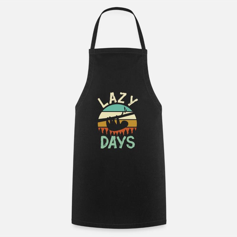SLOTH LAZY DAYS - Kochschürze - Schwarz