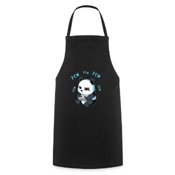Panda Bear Online Pew Gamer Gaming PC Video Game - Cooking Apron - black - Front - AI Model Male 185 dark (185cm)