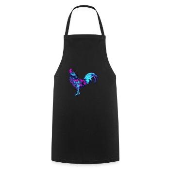 Coq coq coloré - Tablier de cuisine - noir - Devant - AI Model Male 185 dark (185cm)